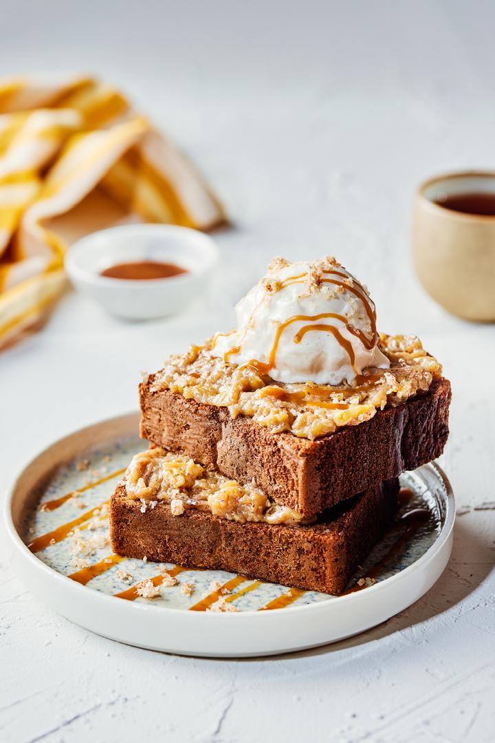 BANANA FOSTER CARAMEL CAKE